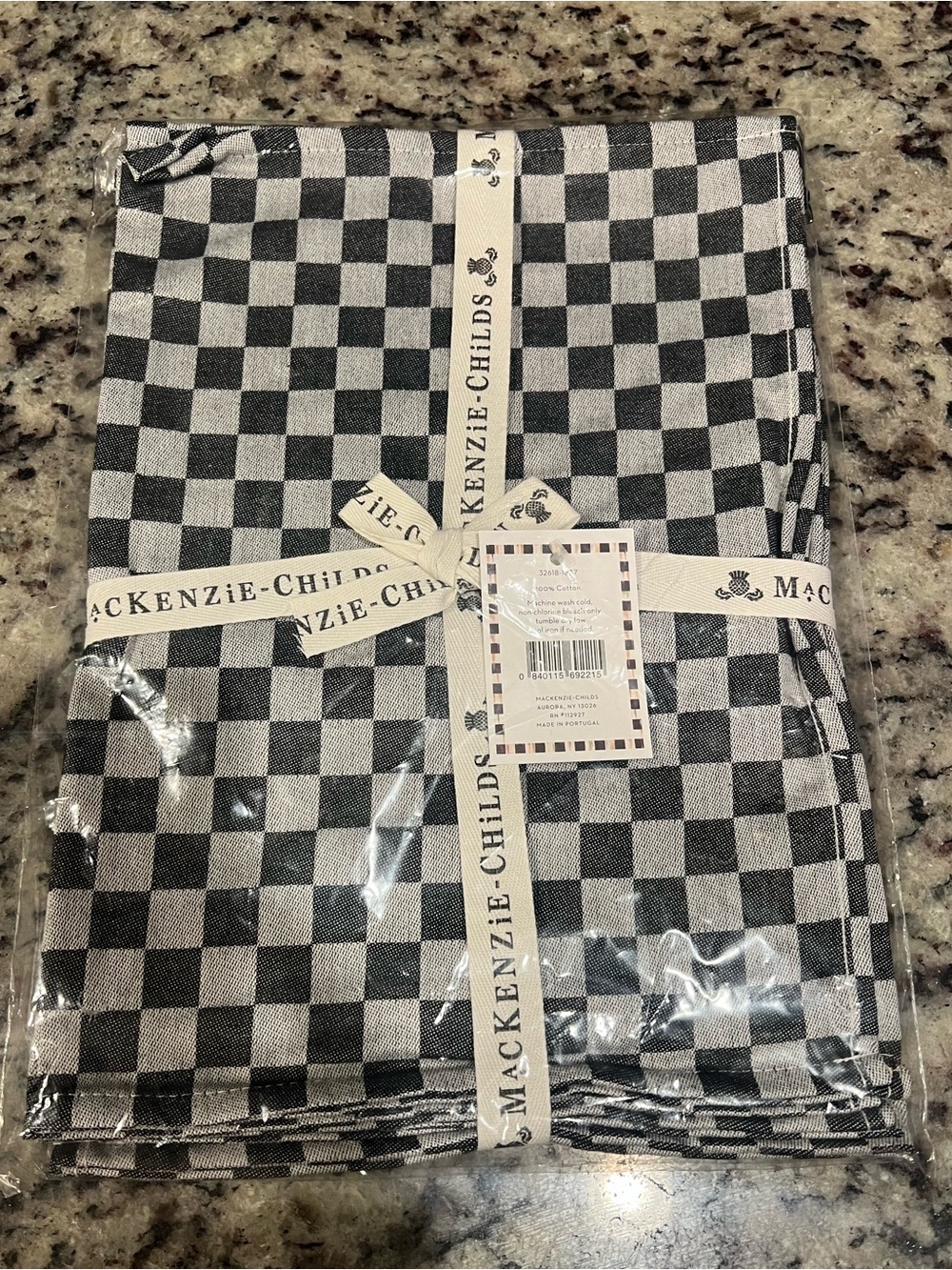 Mackenzie-Childs Black and White Check Placemats Set of 4. NWT.